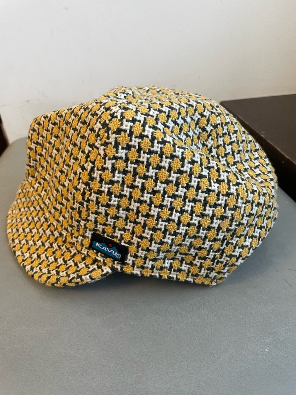 Kavu Women’s  Yellow White Black Patterned Baker Boy Cap
